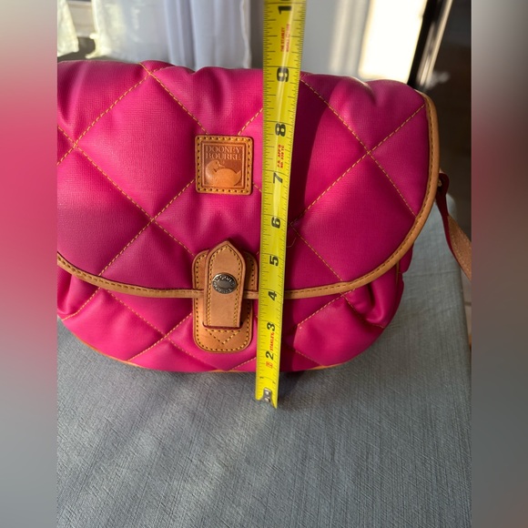 Dooney & Bourke Hot Pink Barbie Quilted Nylon Vacchetta Leather Crossbody Purse - Picture 15 of 16